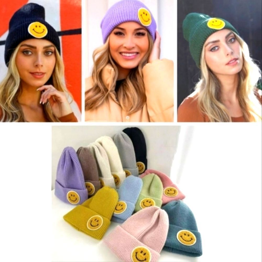 Fairway Finds Smiley Face Beanies Beanies Various colors available, Smiley Face